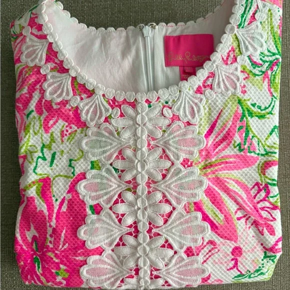 Lilly Pulitzer Pink and Green Shift Floral Dress - Picture 4 of 4